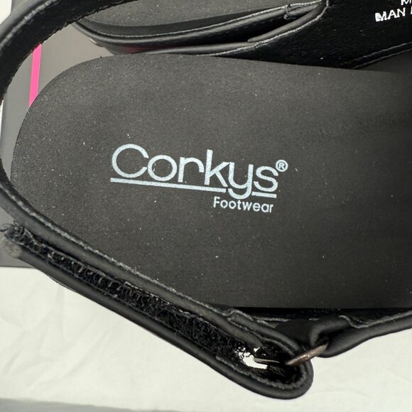 Corkys Womens Carley Black Wedge Sandals Size 9 Comfortable Chic - Picture 6 of 8